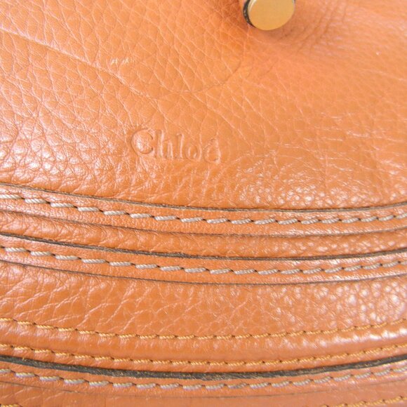 CHLOE MARCIE TAN PEBBLE LEATHER HOBO/CROSSBODY MESSENGER BAG MADE IN ITALY - Picture 2 of 15